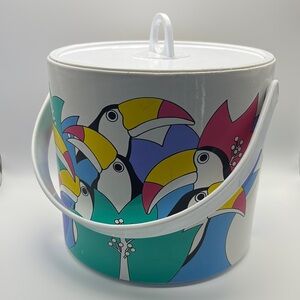Vintage 1980s Toucan Ice Bucket – Retro Tropical Party Vibe!